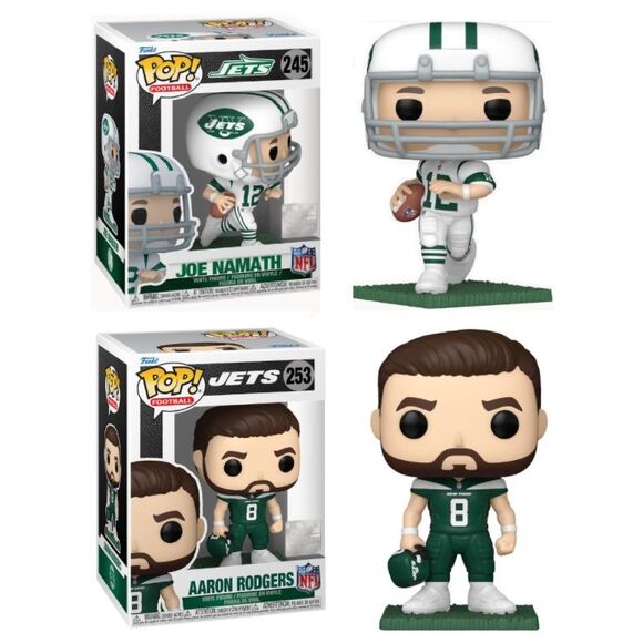 Joe Namath / Aaron Rodgers (New York Jets) NFL Funko Pop! Combo (2) - Picture 1 of 1